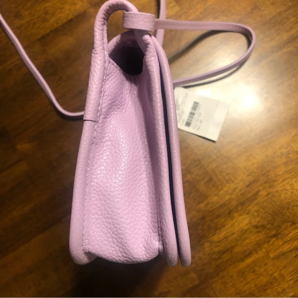 NWT $330 Longchamp Le Foulonné Leather Wallet Crossbody Bag in Lilac! - Picture 12 of 16